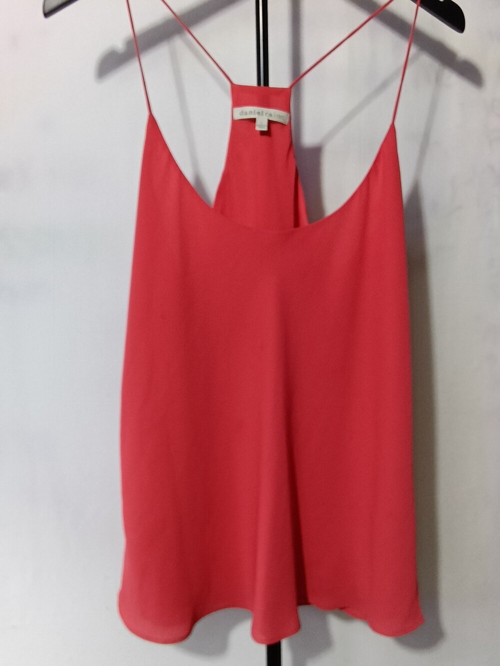 Daniel Rainn Crepe Racerback Spaghetti Strap Tank Tank Top Size Large Coral